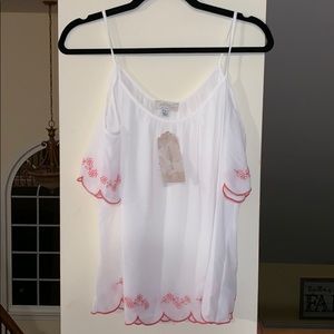 White and pink blouse. Light material